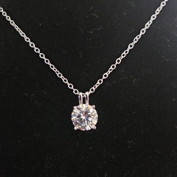 Moissanite3.0 ct Sterling Silver Necklace